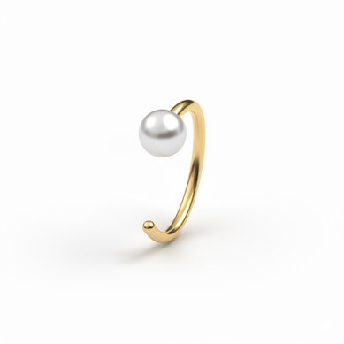 Argola aberta em titânio com pérola