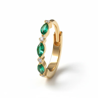 Argola em titânio com pedras coloridas