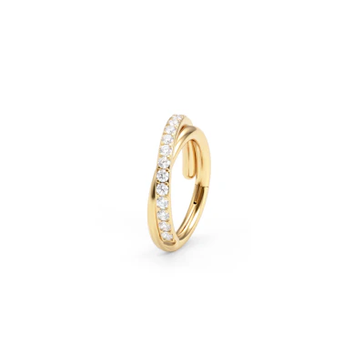 Argola em titânio cruzada com zircónias