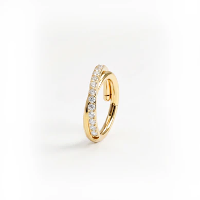 Argola em titânio cruzada com zircónias