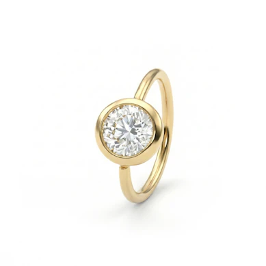 Argola simples de ouro 14 quilates com uma pedra