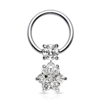 Argola com uma flor