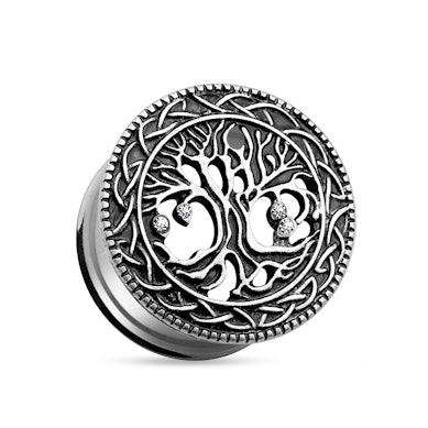 Túnel em aço cirúrgico com árvore da vida