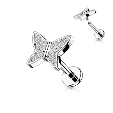 Labret com borboleta e pedras