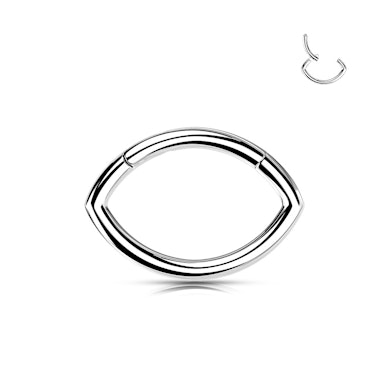 Argola articulada oval em titânio