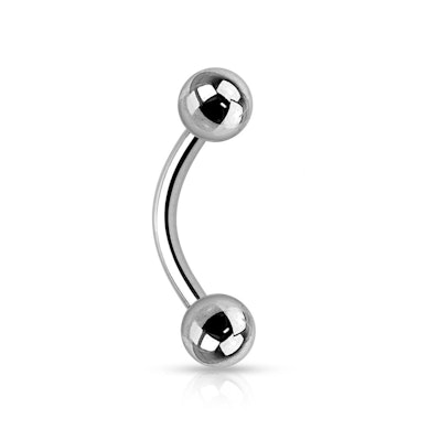 Piercing Titânio Sobrancelha Curvo Bolinha 6 8 10 12mm