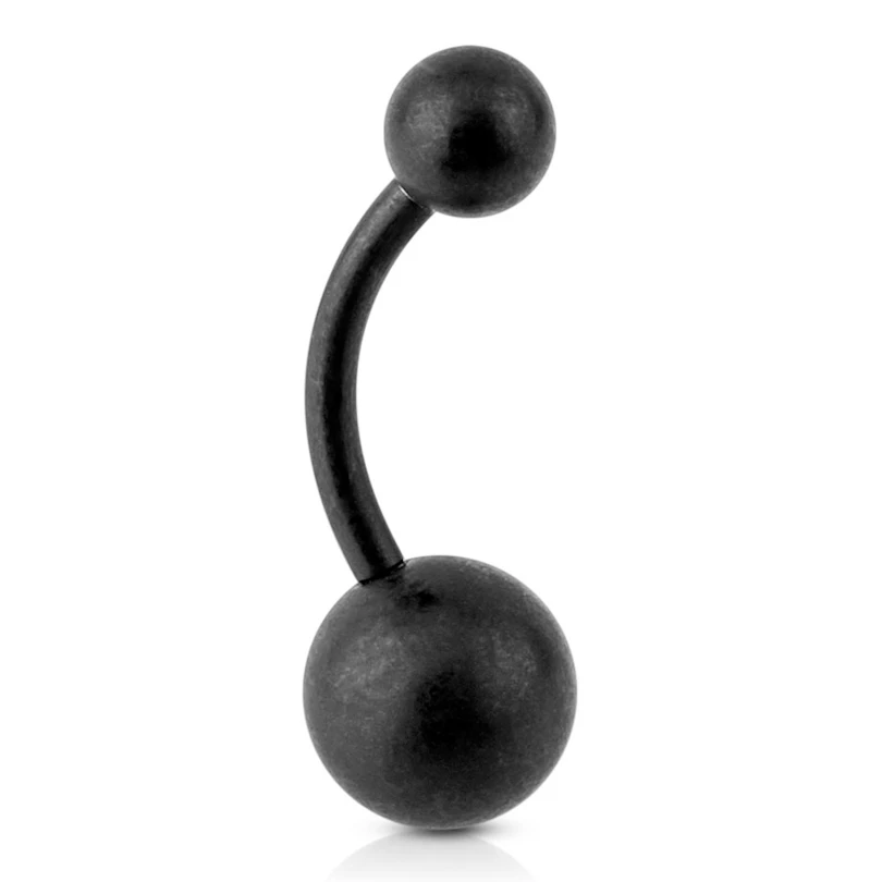 Umbigo piercing preto fosco