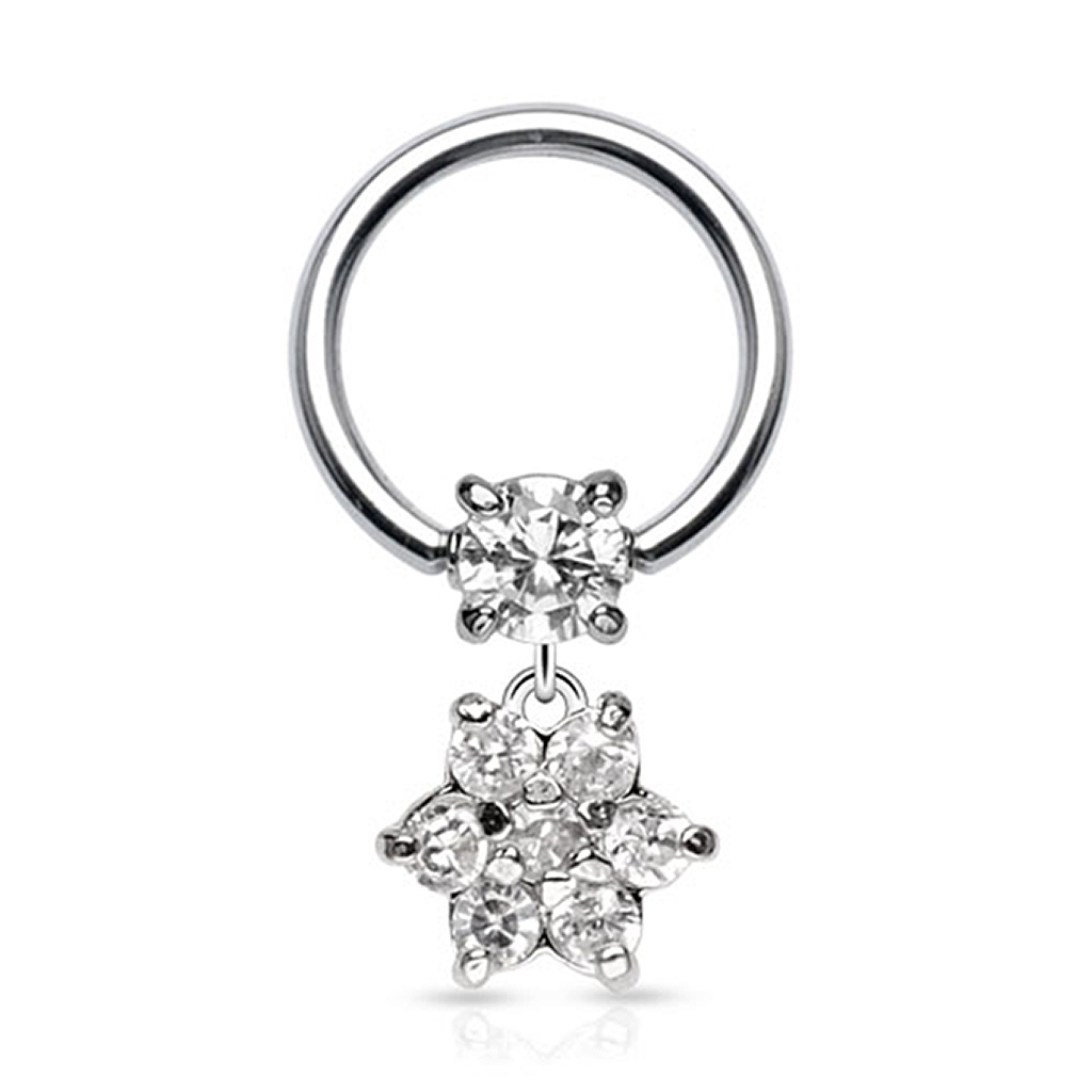 Argola com uma flor