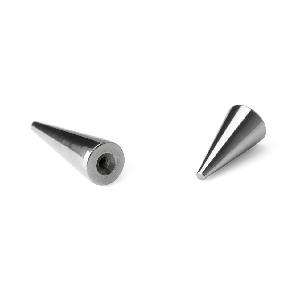 Espigão para piercing em tamanhos diferentes