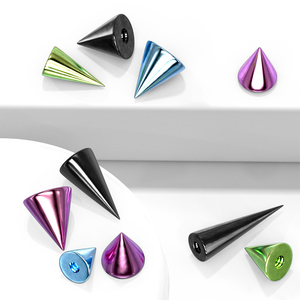 Espigões sobresselentes em várias cores e tamanhos