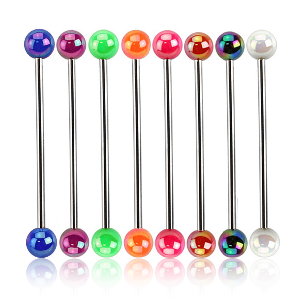 Barbell industrial com bolas de acrílico metalizadas