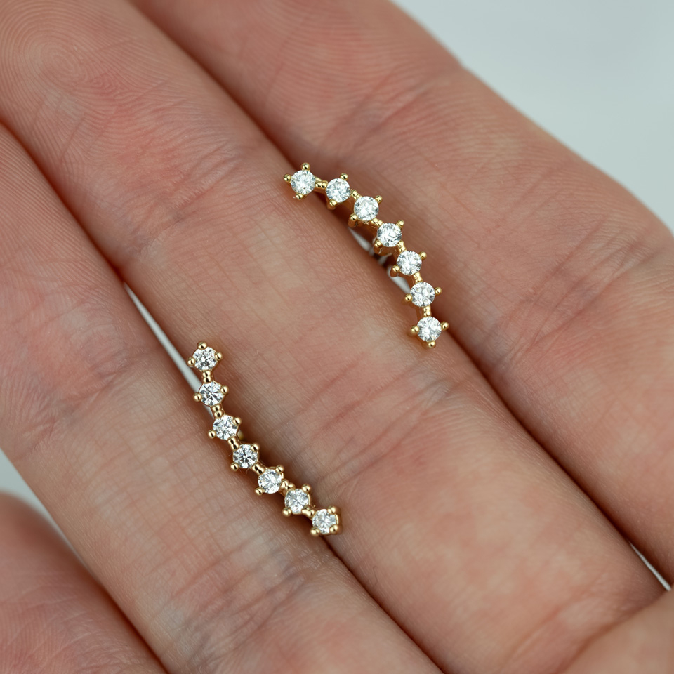 Barbell com topo curvo e pedras transparentes
