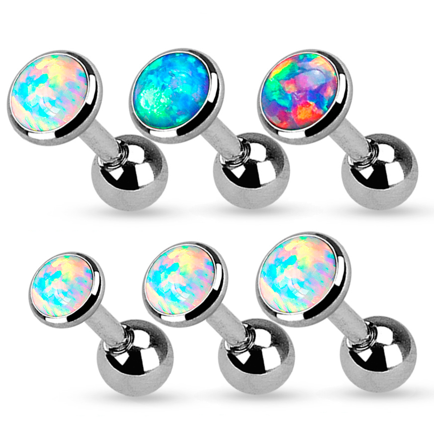 Orelha conjunto de piercings com pedra opala