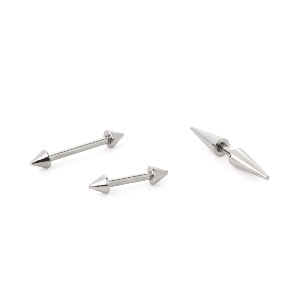 Barra de piercing com picos