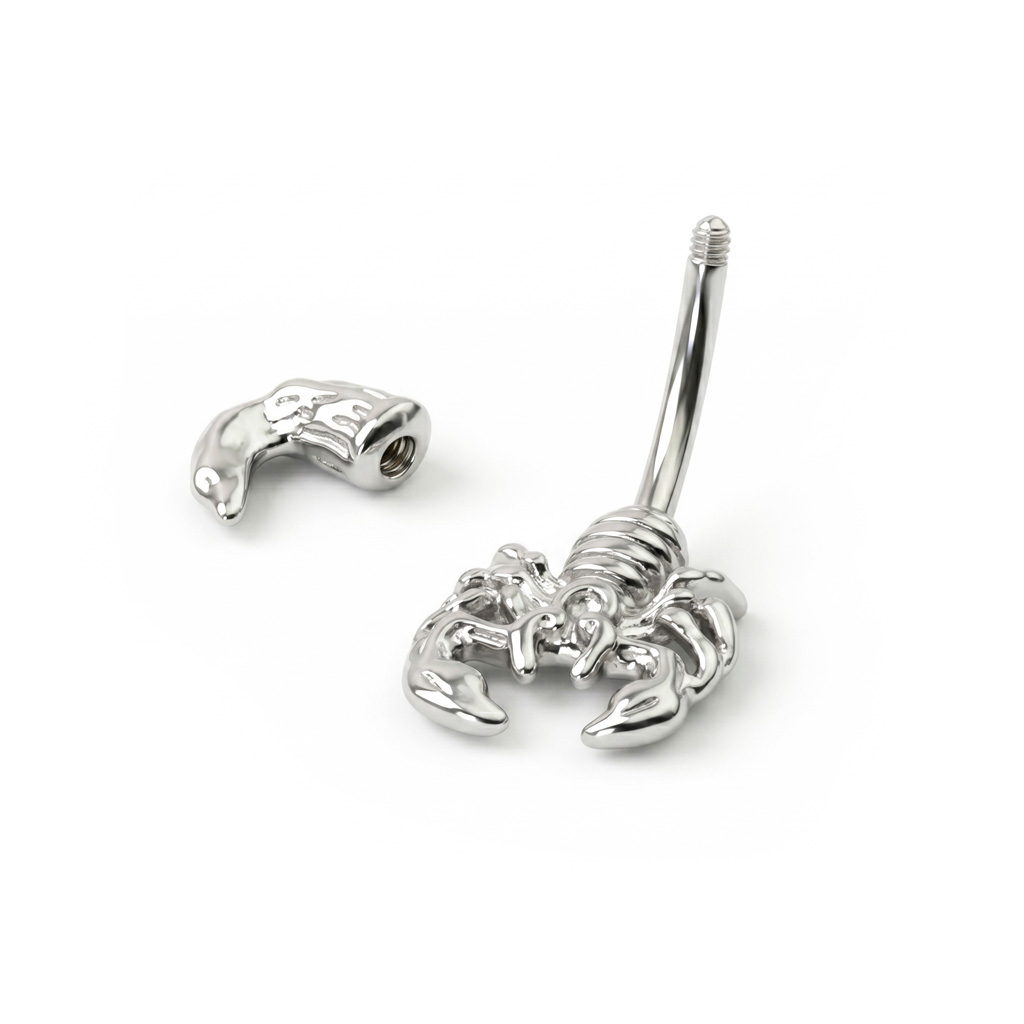 Umbigo piercing com um escorpião