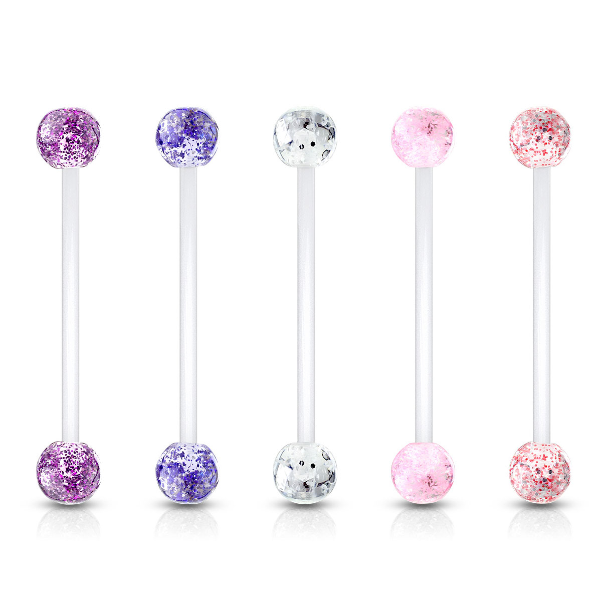 Umbigo barra com bolas de glitter para grávidas