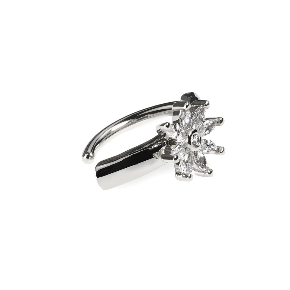 Joia articulada para umbigo com flor brilhante