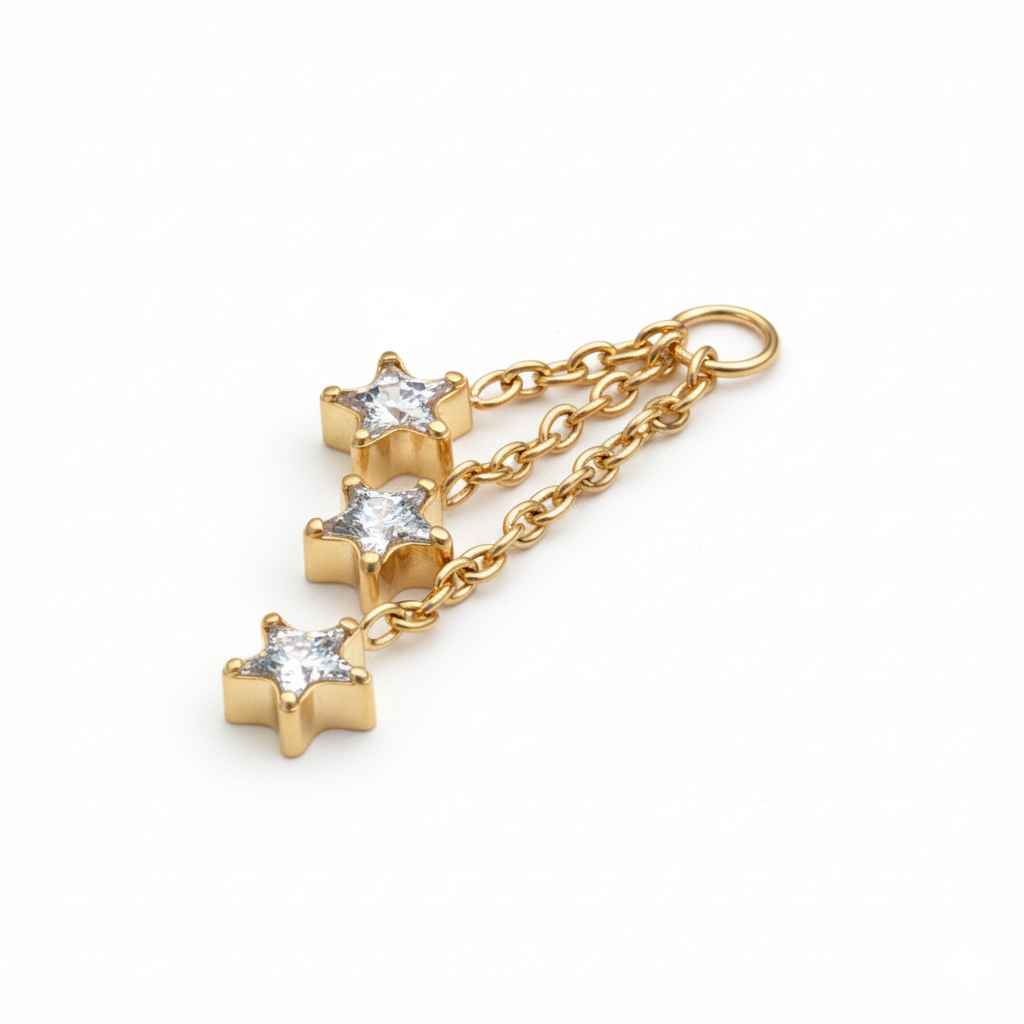 Pendente com três estrelas