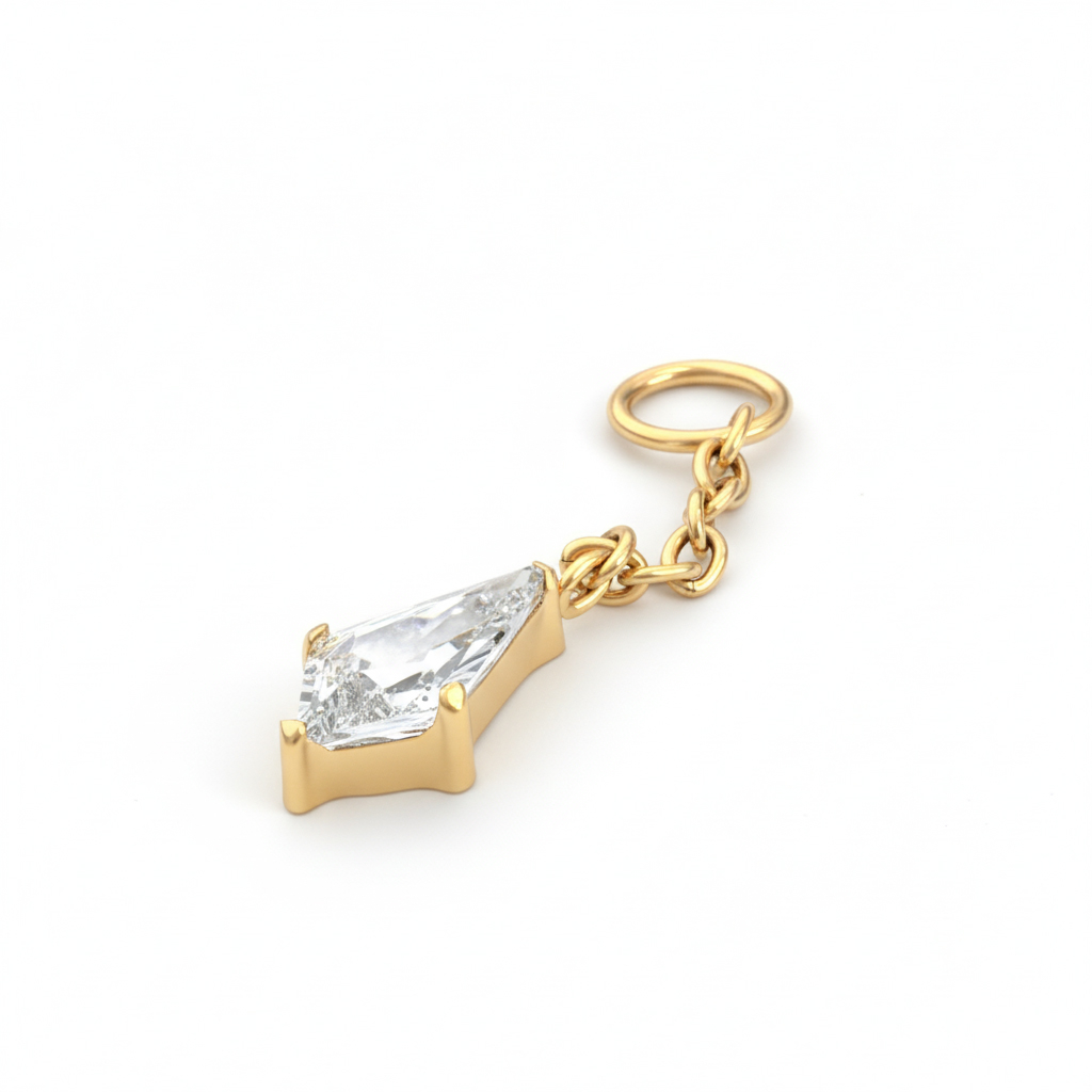 Pendente com pedra em forma de diamante