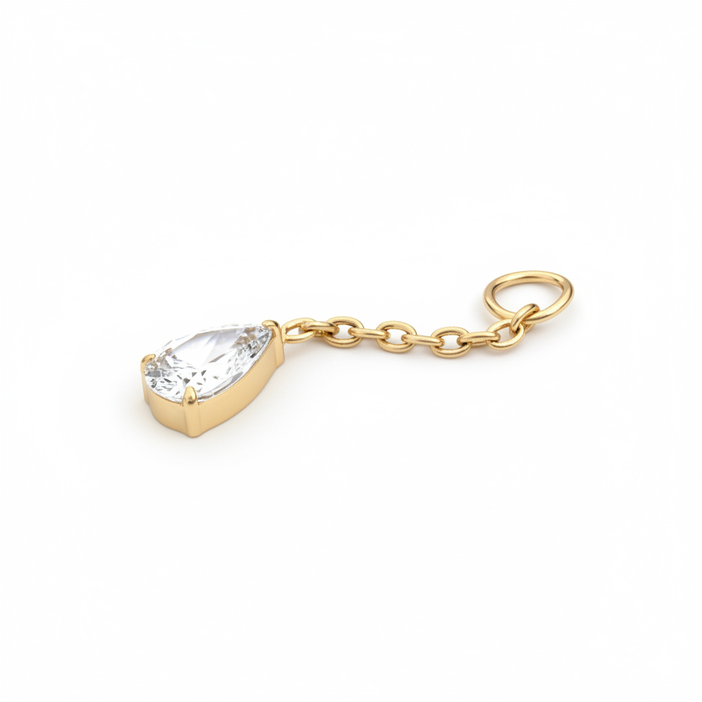 Pendente com pedra em forma de gota