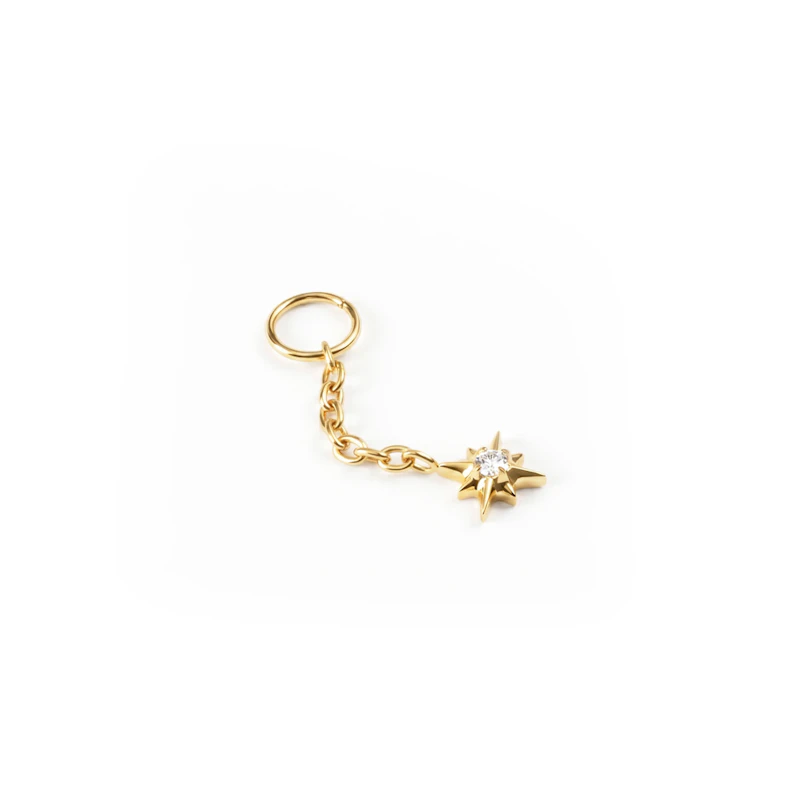 Pendente com estrela e pedra no centro