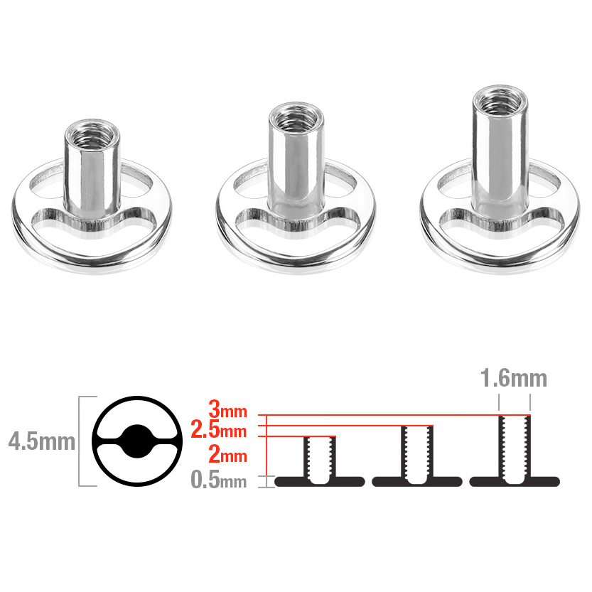 Micro dermal base redonda em titânio