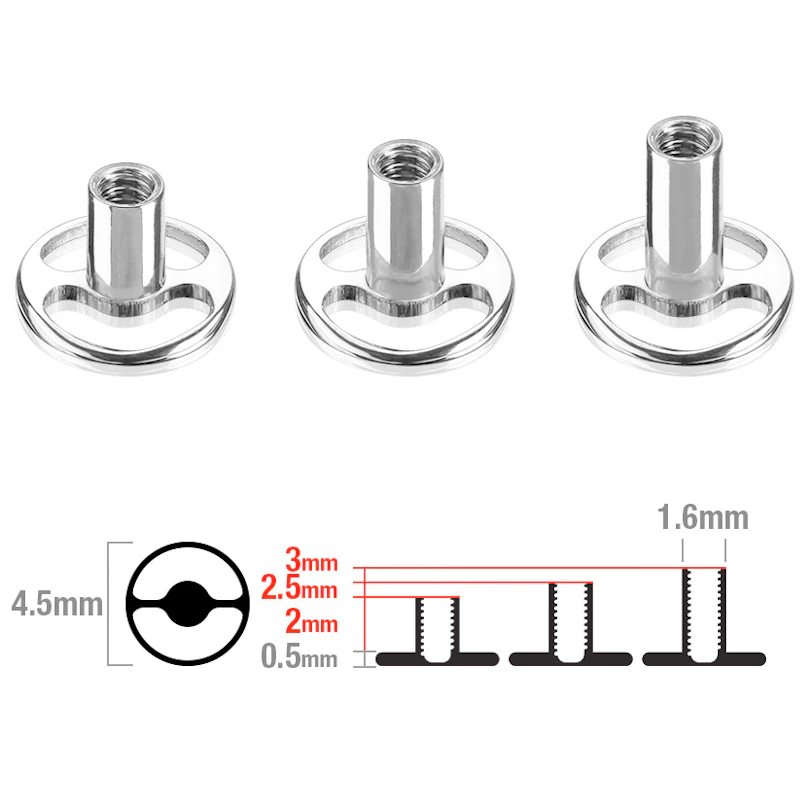 Micro dermal base redonda em titânio