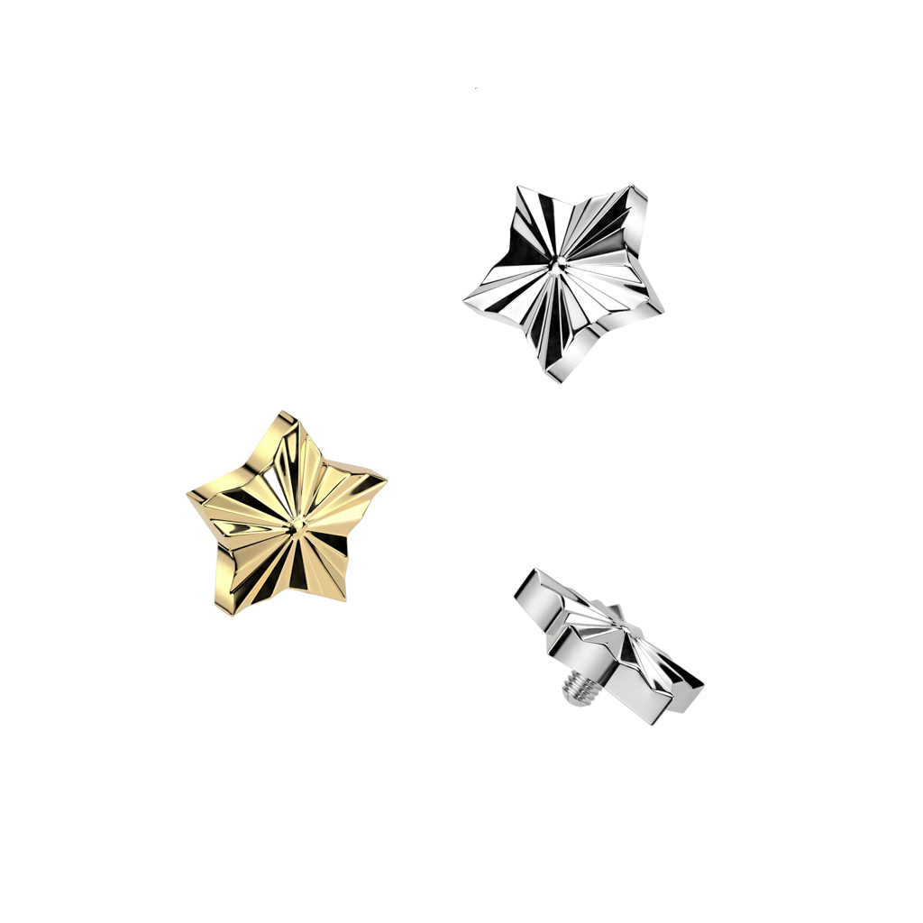 Topo de dermal em forma de estrela com textura