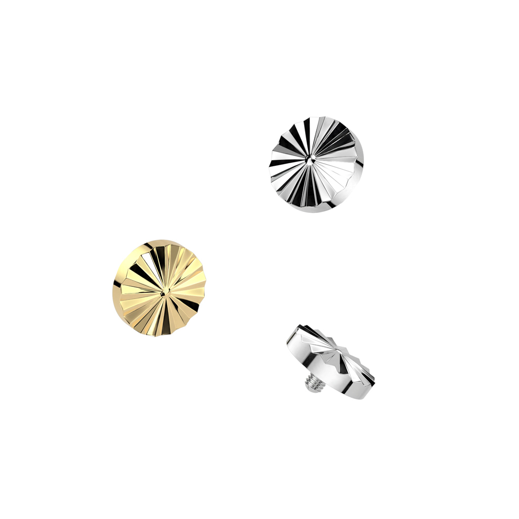 Topo de dermal de titânio em forma de diamante