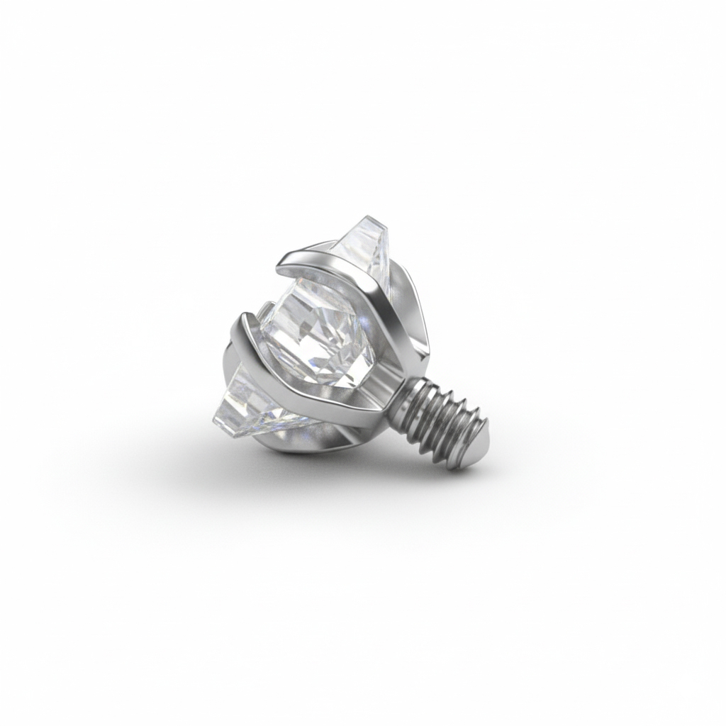 Topo de dermal em titânio com estrela de pedras