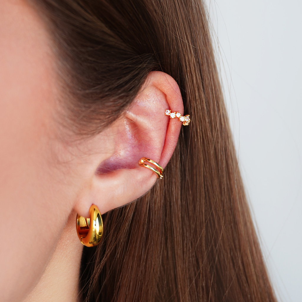 Earcuff com pedras assimétricas