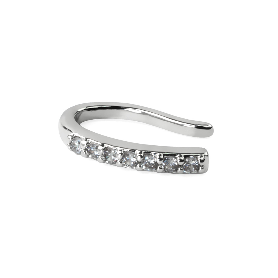 Piercing para o nariz falso com linha de pedras brilhantes