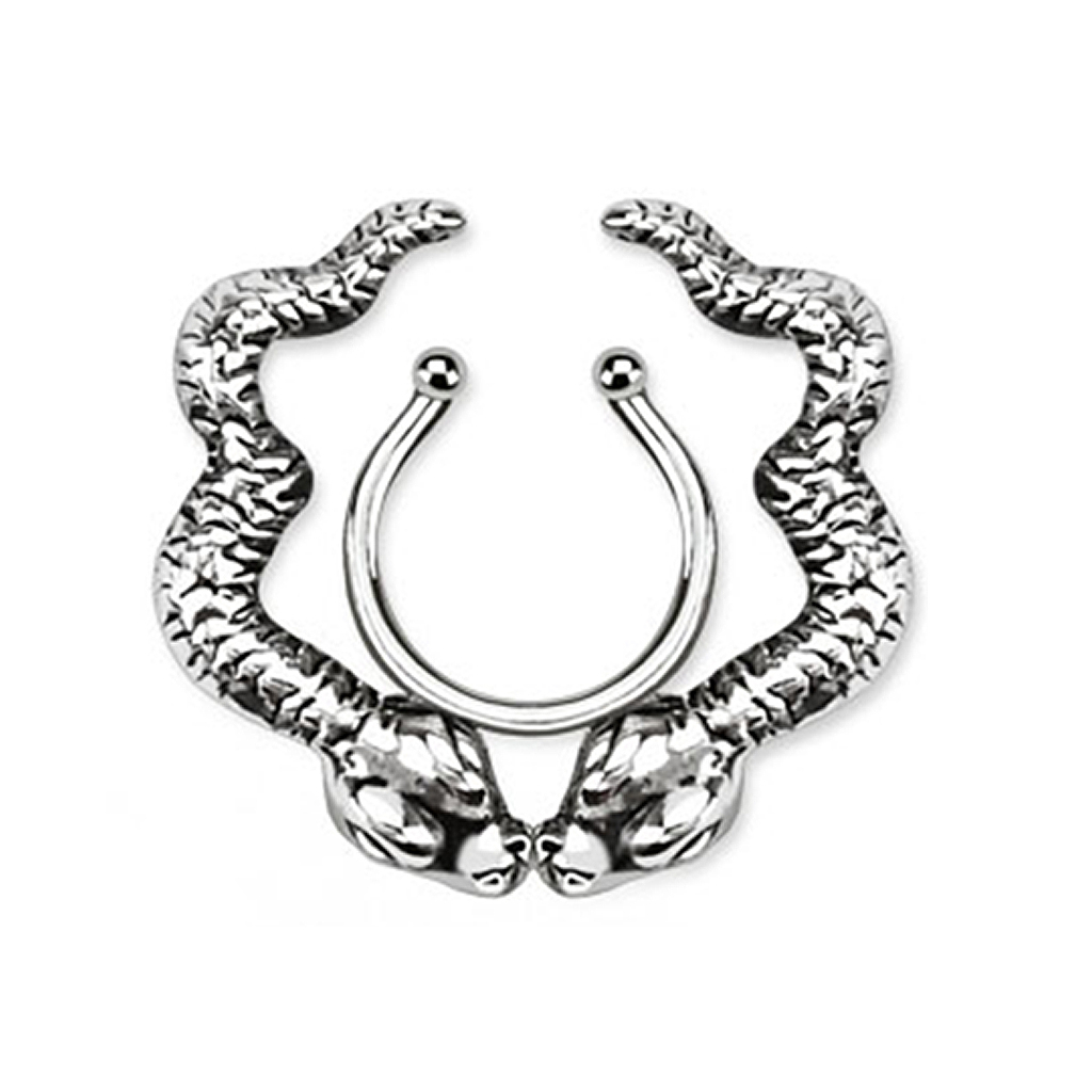 Mamilo piercing falso com cobras
