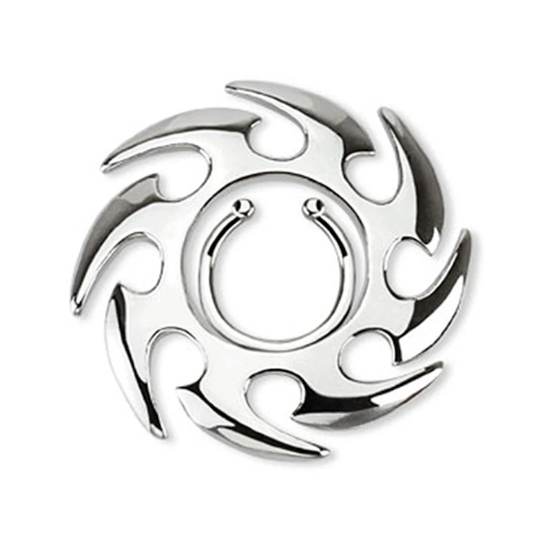 Mamilo piercing falso com um sol tribal