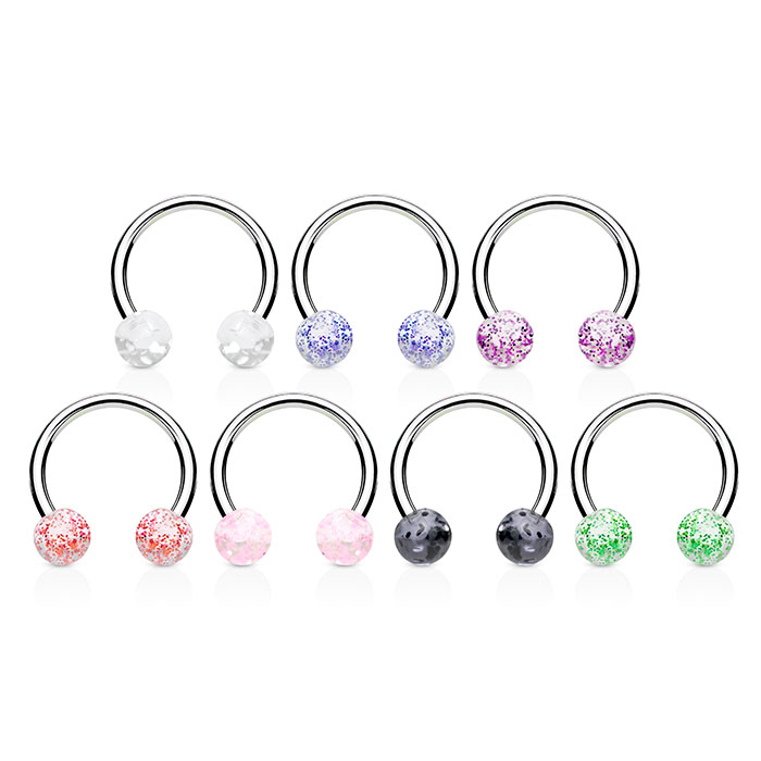 Ferradura com bolas com glitter