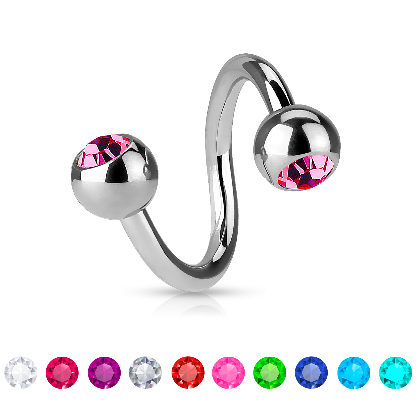 Argola torcida com pedras