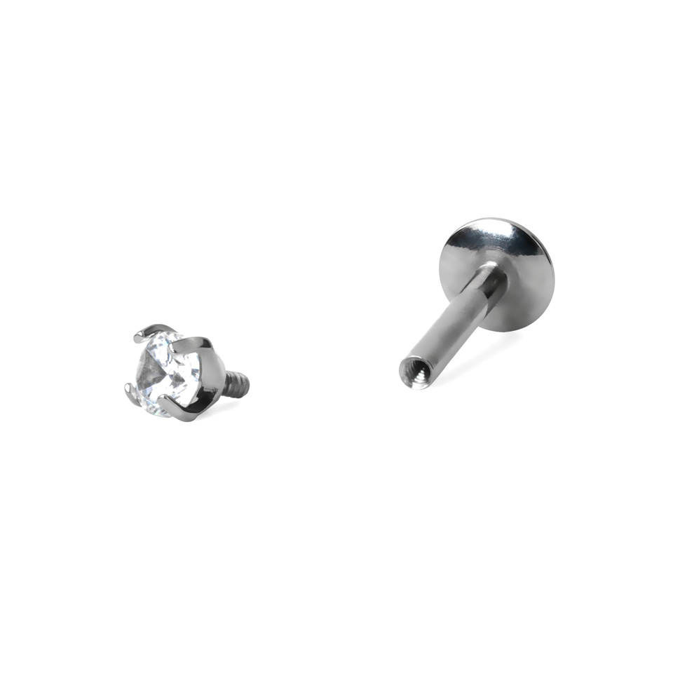Labret de titânio com modelos diferentes de pedra