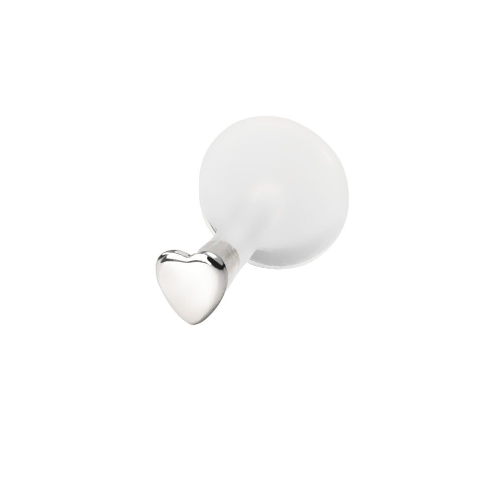Labret em ouro 14 quilates com topo em forma de coração-Ouro branco 14K / PTFE