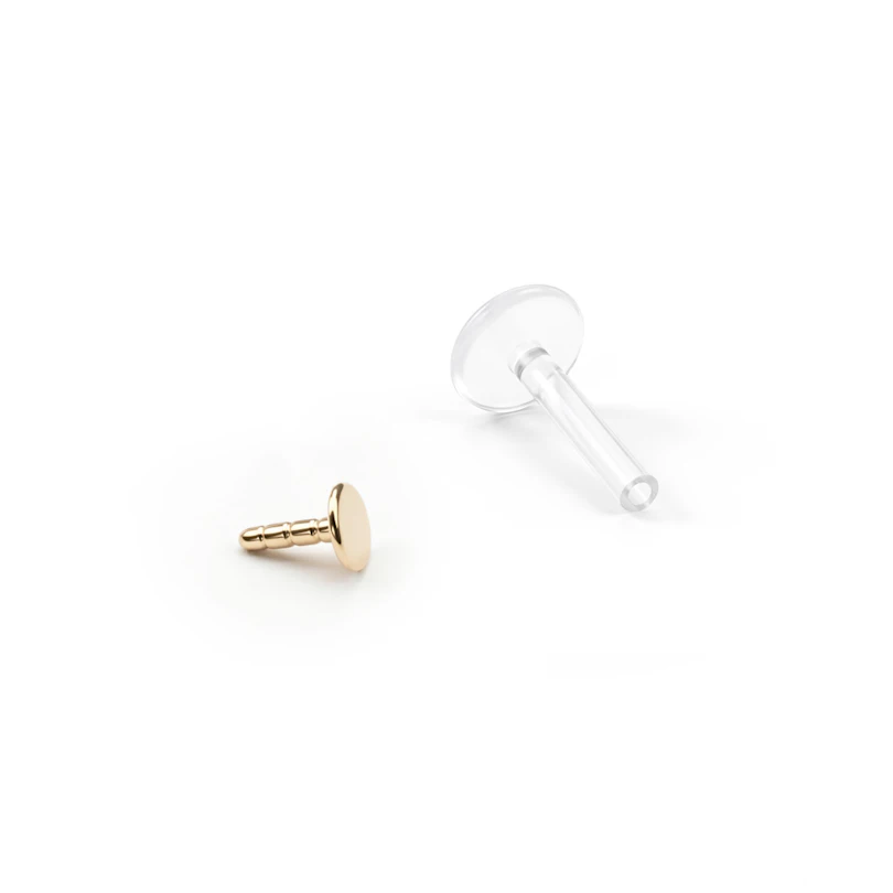 Labret com topo redondo de ouro 14 quilates