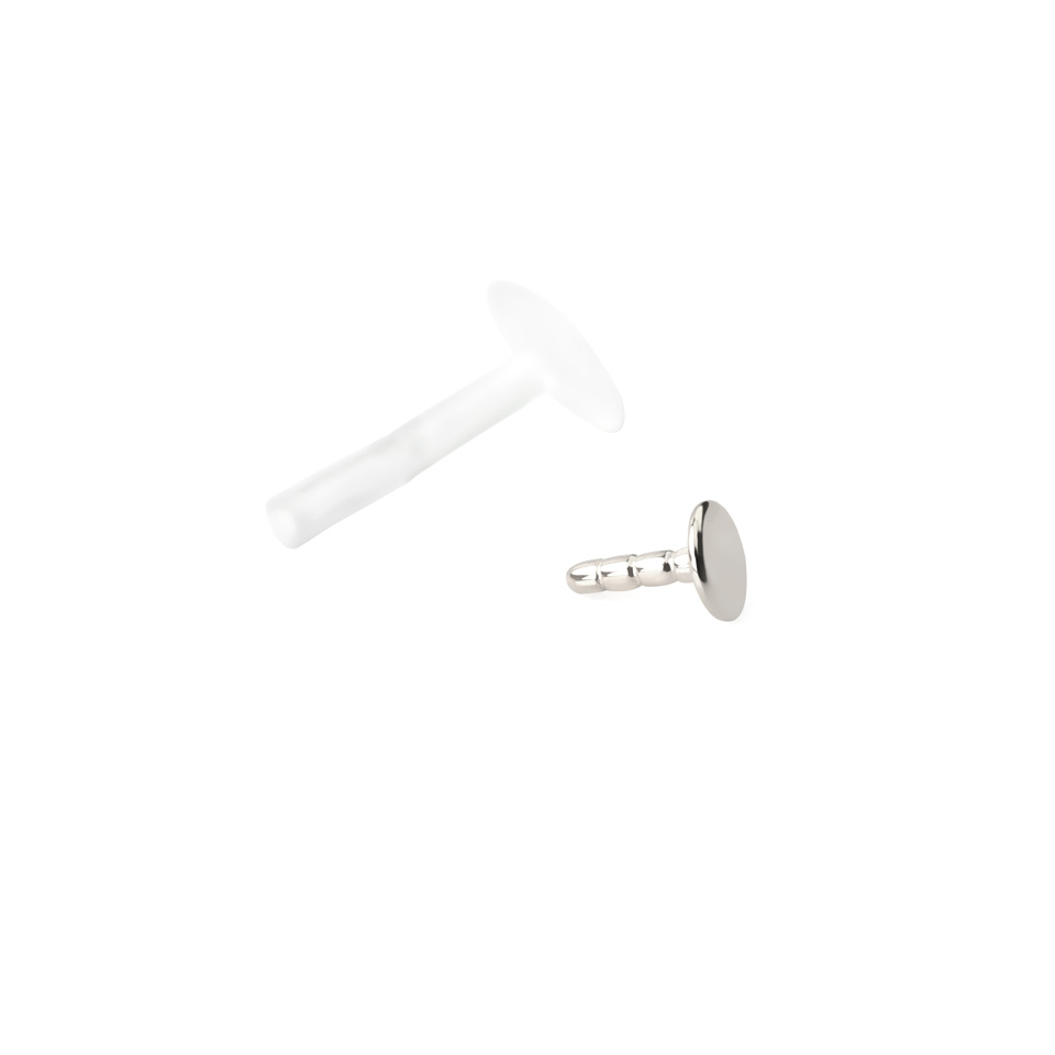 Labret com topo redondo de ouro 14 quilates