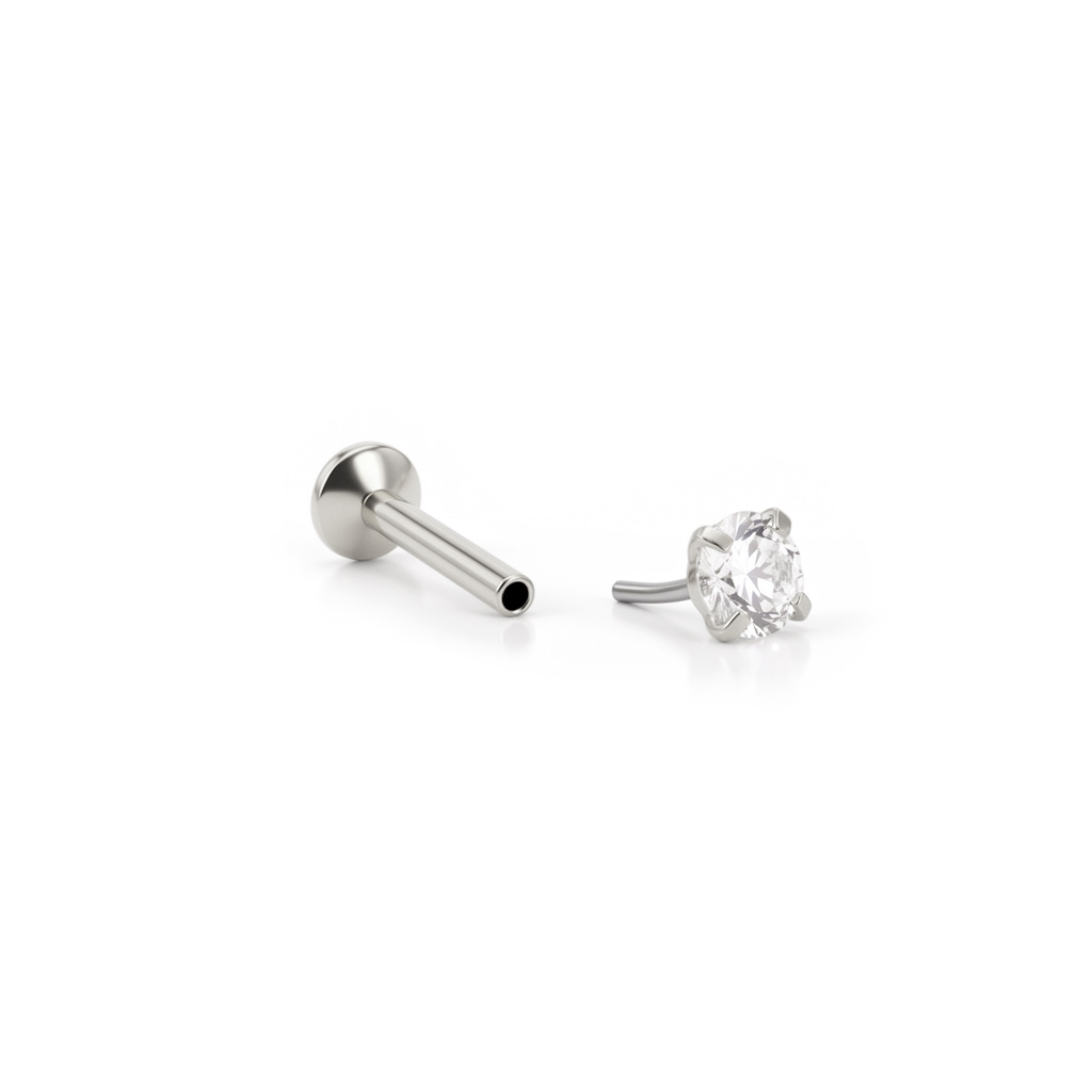 Labret de encaixe com pedra no topo