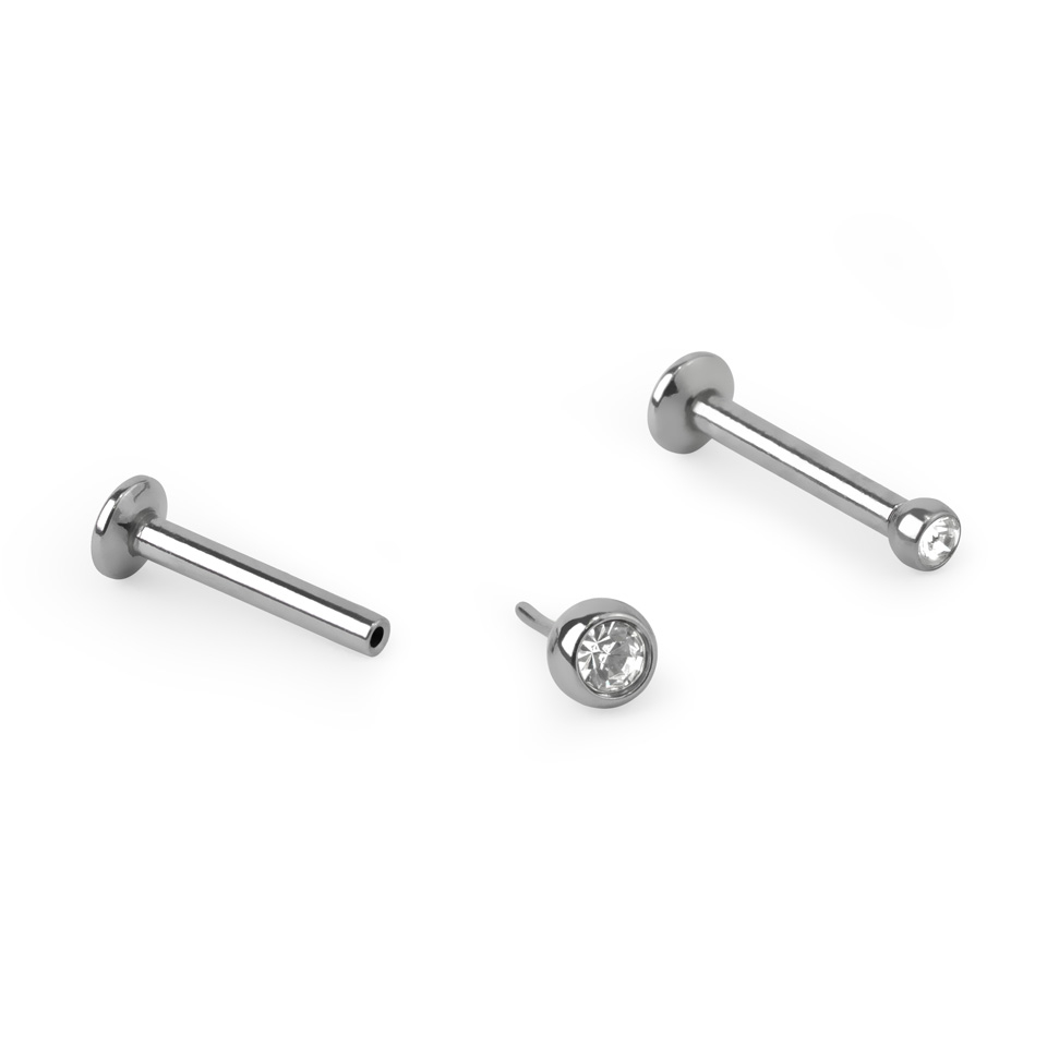 Labret de pressão com pedra