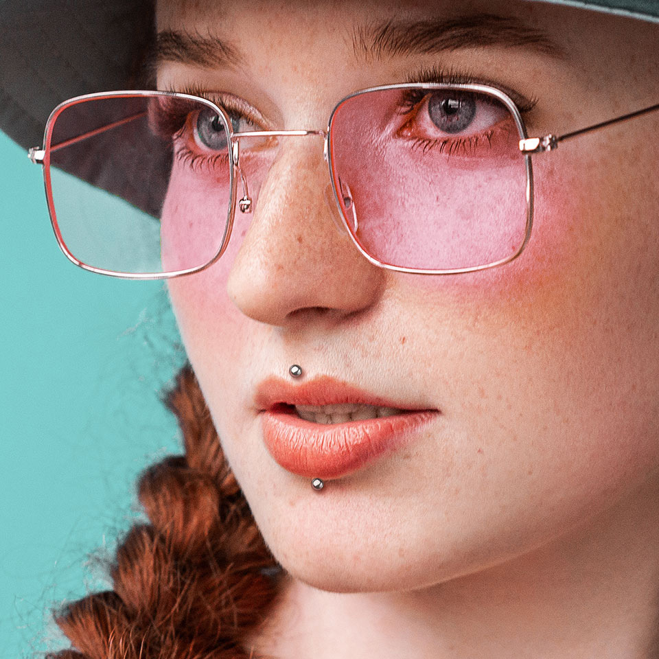 Labret de encaixe em titânio