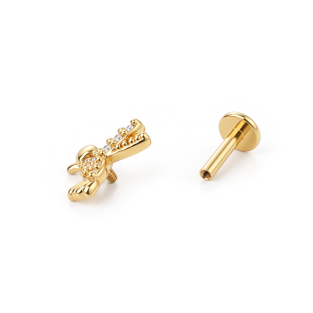 Labret com colibri e pedras