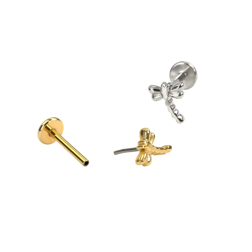 Labret de libelinha em titânio