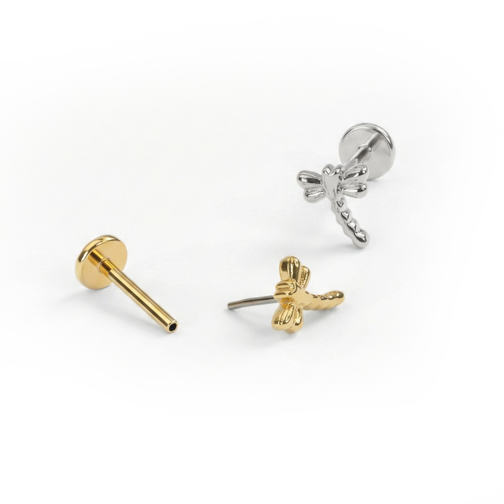 Labret de libelinha em titânio