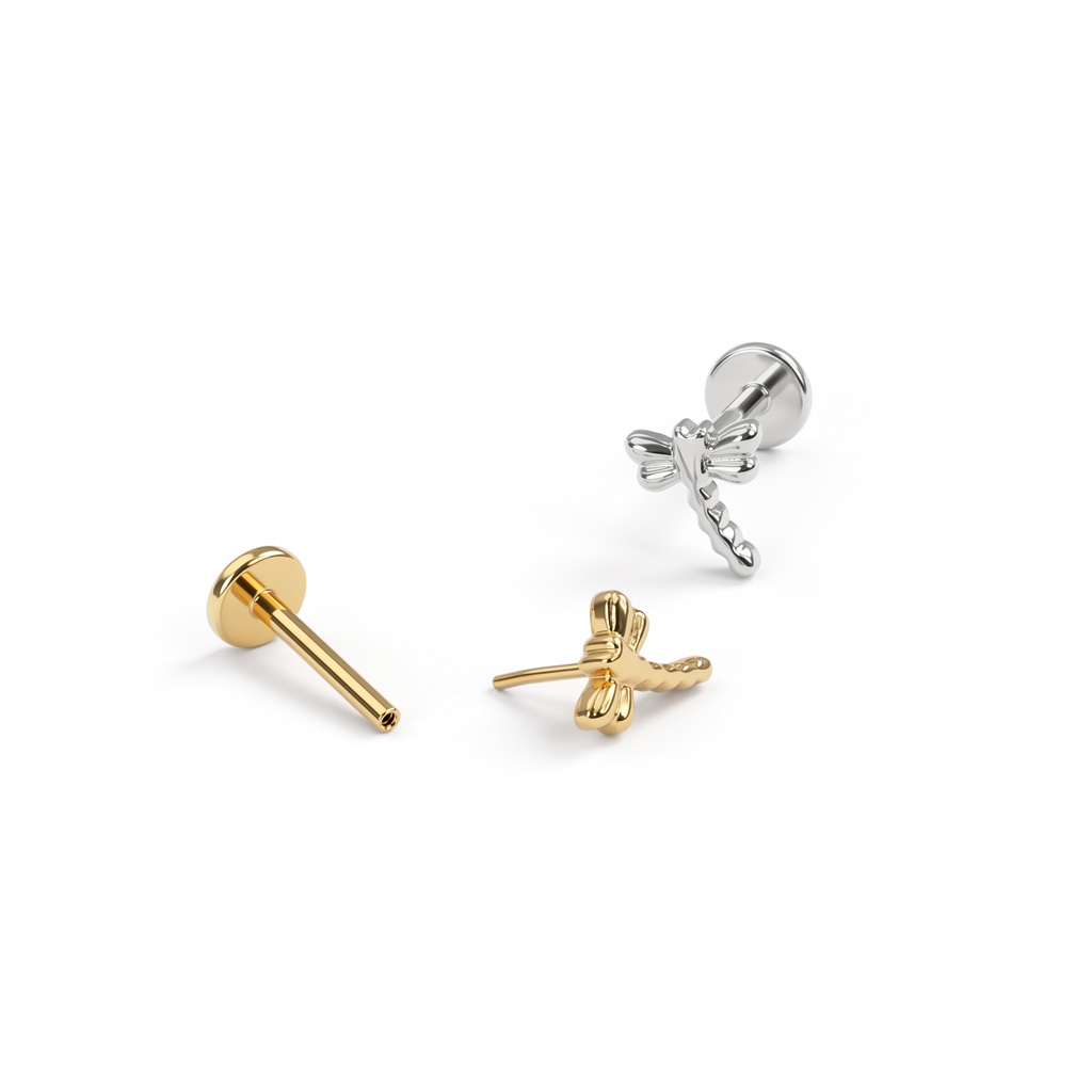 Labret de libelinha em titânio