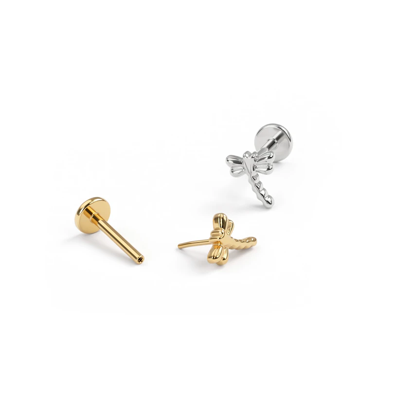 Labret de libelinha em titânio