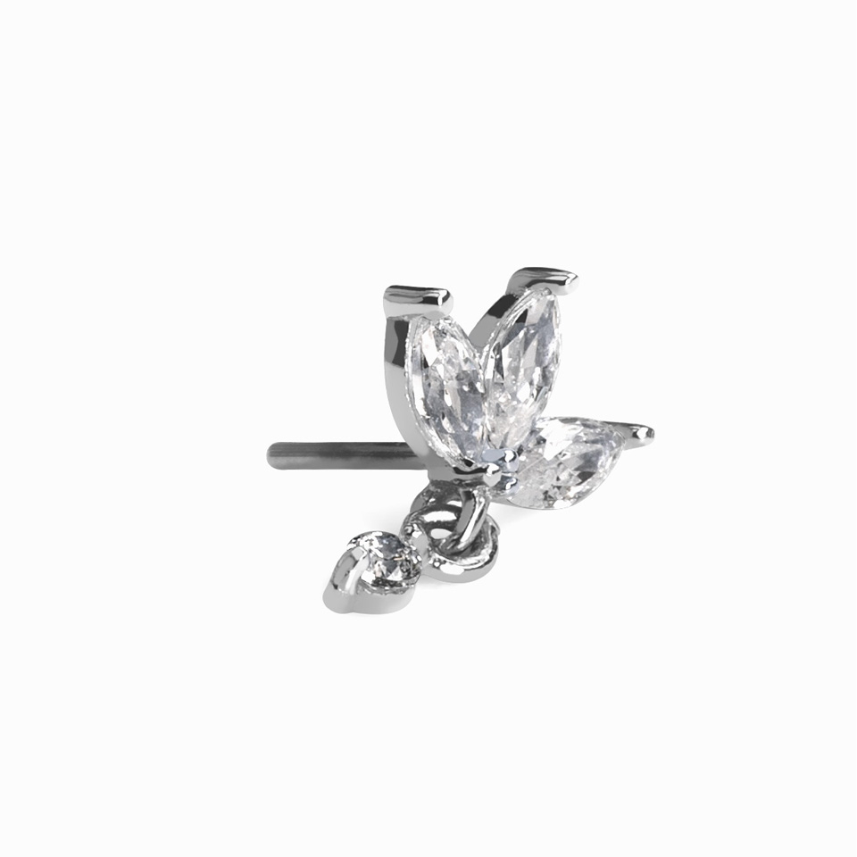 Flor de lótus de ouro 14k com pendente em topo de encaixe