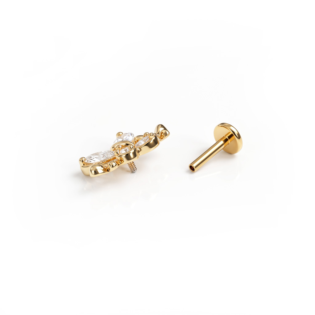 Labret com três borboletas